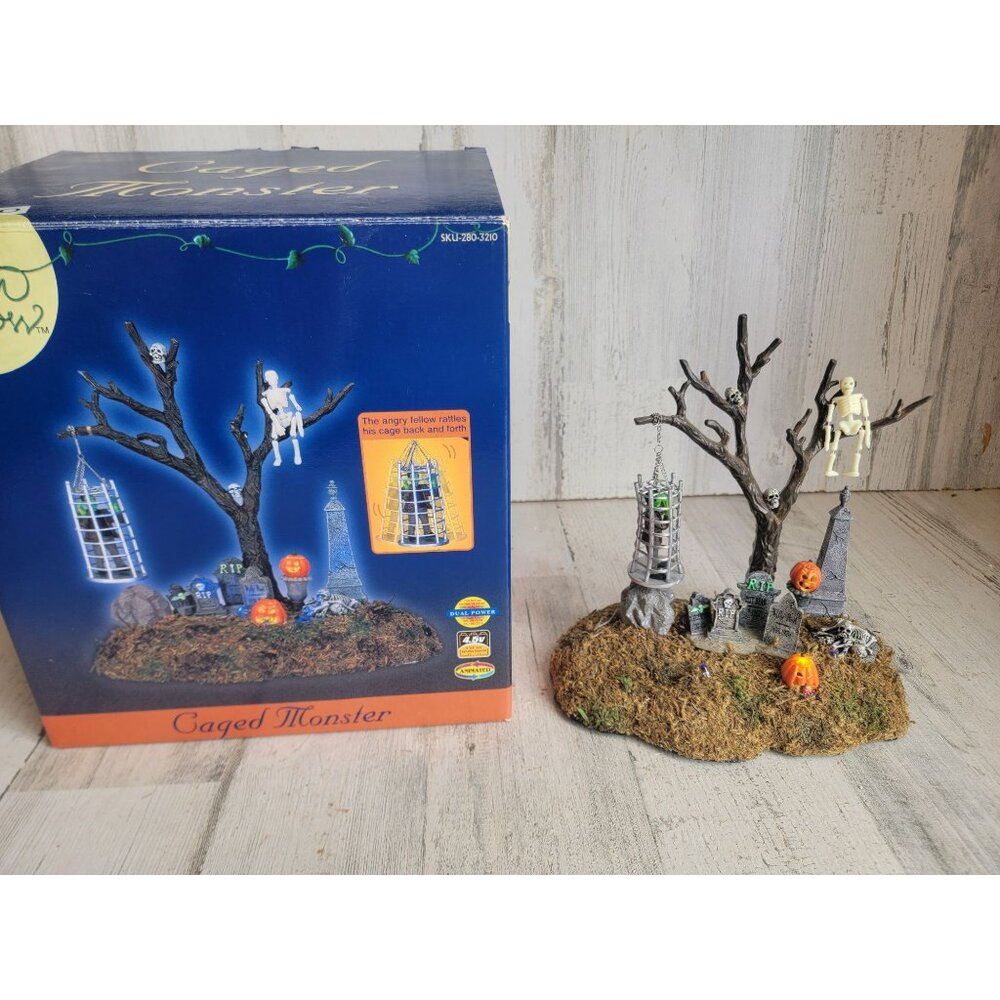 Lemax‎ Caged Monster spooky hollow village Halloween animated